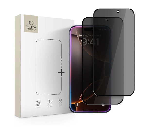 TECH-PROTECT Glass Spy+ 2-Pack do Iphone 16 Pro Max / 17 Pro Max Privacy 5906302319329 - 1359620 - zdjęcie